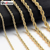 Stainless Steel Rope Chain Necklace in Gold-Tone with Multiple Lengths - Image 1