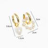 Romantic Temperament Imitation Pearl Beaded Asymmetric Heart-shaped Pendant Hoop Earrings for Women Korean Jewelry Gift - Image 5