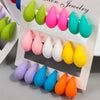 9Pair/Set Acrylic Small Chunky Waterdrop Earrings Dupes for Women Matte Colorful Dome Tear Drop Earring Hoops Jewelry - Image 2