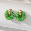 Boho Elegant round Crystal Beads Drop Earrings for Women Geometric Dangle Summer Beach Party Jewelry - Image 4