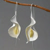 Korean Angel Eye Earrings Gold Color Plated Rhinestones Inlay Tulip Petal Hoop Earring Women's Party Jewelry - Image 7