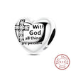 Love Heart Shaped Charms Silver Family Love Friendship Charms Fit Bracelet Bangle Women Jewelry Gifts - Image 23