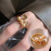 Geometric Open Ring with Contrasting Clear Stone Details - Image 10