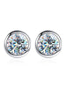 Diamond Round Stud Earrings for Women Silver Wedding Earring Jewelry Gifts - Image 6
