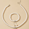 3PCS Set Imitation Pearl Necklace Bracelet Earrings Stud Set Fireball Pearl Beaded Women Bridal Party Jewelry Gift - Image 5