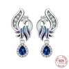 Silver Elegant Sparkling Lucky Clover Hoops Earring For Women Jewelry Simple Colorful Flower Love Gift - Image 15