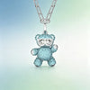 Multicolor Cubic Zirconia Teddy Bear Jewelry,Cool Sunglasses Bear Pendant Necklace Bracelet Earrings Women Accessories - Image 5
