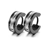 1 Pair/9 Pairs Hoop Earrings for Men Women Unisex Stainless Steel Black Silver Color Men's Huggie Hoop Earrings Set - Image 11