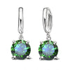 Silver Dangle Earrings CZ Crystal Big Round Earrings For Women Girls Gift Jewelry - Image 3