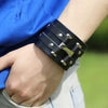 Vintage Leather Wristband Bracelet Cuff Goth Metal Armbands Concealed Buckle Adjustable Gothic Punk Bracelets Men Jewelry - Image 3