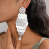 Bohemian Turquoise Color Round Acrylic Dangle Earrings Women Layered Long Tassel Sequins Drop Earrings Beach Vacation Jewelry - Image 3