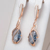 Rose Gold Color Drop Earrings for Women Unique Geometric Hollow Zircon Accessories Daily Jewelry - Image 1