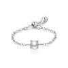 Silver 12 Month Birthday Stone Adjustable Chain Rings For Women Everyday Wear And As Gifts - Image 7