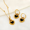 Imitaiton Pearl Heart Pendants Necklace Earring Sets For Women Stainless Steel Chain Necklace Bracelet Set Jewelry - Image 28