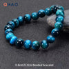 Blue Apatite Beaded Bracelet 6mm 8mm 10mm Natural Stone Round Beads Minimalist Unisex Handmade Jewelry Gift for Men and Women - Image 4