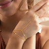 Bohemian Gold Color Finger Bracelet for Women Simple Metal Beaded Geometric Double-Layer Chain Bracelet Charm Jewelry Gifts - Image 2