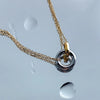 Stainless Steel Two Color Circle Glossy Pendant Women Necklace Party Favor Jewelry - Image 4