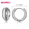 Silver Earrings Statement Heart Star Square Round Geometric Hoop Flexible Earwire Leverback Women Jewelry - Image 8