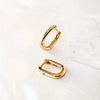 Silver Retro Geometric Square Circle Hoop Earrings for Women Gift Zircon Huggies Ear Buckle Piercing Jewelry - Image 2