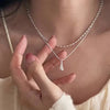Silver Starry Sky Double Layered Water Drop Necklace for Women Collarbone Chain Pendant Jewelry Wedding Party Gift - Image 6