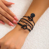 Gothic Metal Black Paint Box Chain Bracelet Simple Multi Layer Buckle Bracelet For Women Punk Hip Hop Jewelry Gift - Image 2