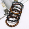 6PCS Wodeen Braided Wrap Leather Bracelet for Men Vintage Life Wood Beads Male Armband - Image 3