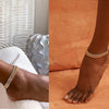 Gold Titanium Cuban Chain Anklets for Women Dainty Layered Ankle Bracelets Summer Beach Jewelry Set - Image 2