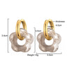Flower Resin Acrylic Drop Earrings Gold Color Round Circle Stainless Steel Ear Buckle Hoop Earrings For Women Jewelry Gift - Image 5