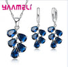Anniversary Gift For Women Silver Color Jewelry Sets Cubic Zirconia Pendants Necklaces Charm Hoop Earrings - Image 10