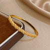 Geometric Twisted Micro Inlaid Zircon Cuff Bracelet for Women Gold Plated Copper Stacked Bangle Bracelets Jewelry Gifts - Image 5