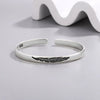 Retro Simple Feather Bangles Silver Temperament Personality Opening Bracelets - Image 1
