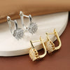 Zakol Rose Gold Color Flower Hoop Earrings for Women CZ Crystal Zircon Earring - Image 2