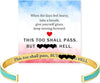 This Too Shall Pass Mantra Cuff Bracelet But Hell Hidden Message Engraved Bangle Inspirational Encouragement Gift for Women Men - Image 1
