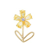 Summer Cubic Zirconia Small Yellow Flower Brooches Gold Plated Crystal Lapel Pin Collar for Women Jewelry Accessories - Image 6
