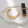 Minimalist Round White Zircon Double Layer Hollow Bracelet Pvd Stainless Steel Stackable Cuff Bangle Women - Image 5