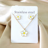 Chic Elegant Heart Indian Jewelry Sets Women Wedding Crown Steel Necklace And Earrings Bulk - Image 16