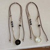 French Irregular Round Imitation Pearl Beads Pendant Necklaces for Women Double Layered Adjustable Rope Sweater Chain - Image 1