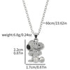 Cartoon Snoopy Full Zircon Necklace Couple Gift Pendant Cartoon Dog Clavicle Chain Valentine's Day Necklace - Image 2