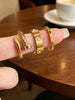 3Pcs/Set Gold Plated Clover Ring Set for Women Cubic Zirconia Stackable Rings Jewelry Gift - Image 1