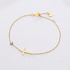 Birthstone Zirconia Thin Chain Link Cross Bracelet Stainless Steel Women's Adjustable Link Stacked Layered Chain Bracelets - Image 4