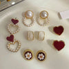 6/10/12 Pcs Simulated Pearl Round Square Stud Earrings Small French Elegant Daity Ear Studs for Women Daily Jewelry Sets F - Image 9
