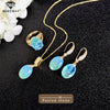 Oval Purple Crystal Fusion Stone Back Is Crystal Stone Necklace Earrings Rings Jewelry Set Elegant Women's Jewelry - Image 17