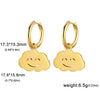 Stainless Steel Gold Color Drop Earrings Women Round Heart Flower Sun Totem Pendant Hoop Earrings Jewelry Gift - Image 18