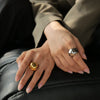 Minimalist Asymmetric Hollow Ring in Stainless Steel - Image 3