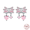 Silver Elegant Sparkling Lucky Clover Hoops Earring For Women Jewelry Simple Colorful Flower Love Gift - Image 7