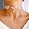 Vintage Black Lace Heart-Shape Artificial Pearl Pendant Necklace Female Women Sexy Simple Choker Ladies Party Jewelry - Image 6