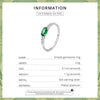Silver Oval Gemstone Ring for Women Green Pink Zirconium Prongs Setting Ring Wedding Bridal Jewelry Gift - Image 16