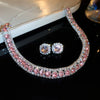 Green Rhinestone Necklace Stud Earrings For Women Crystal Choker Necklaces Ladies Weddings Banquet Jewelry Set K - Image 11