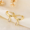 Water Droplet Zircon Hoop Earrings for Women Elegant White CZ Dangle Earrings Huggies Jewelry Gifts - Image 2