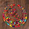 African Style Multi-Layer Wooden Bead Jewelry Sets Chokers Necklace Bangle Earrings Set Party Jewelry Gifts - Image 4